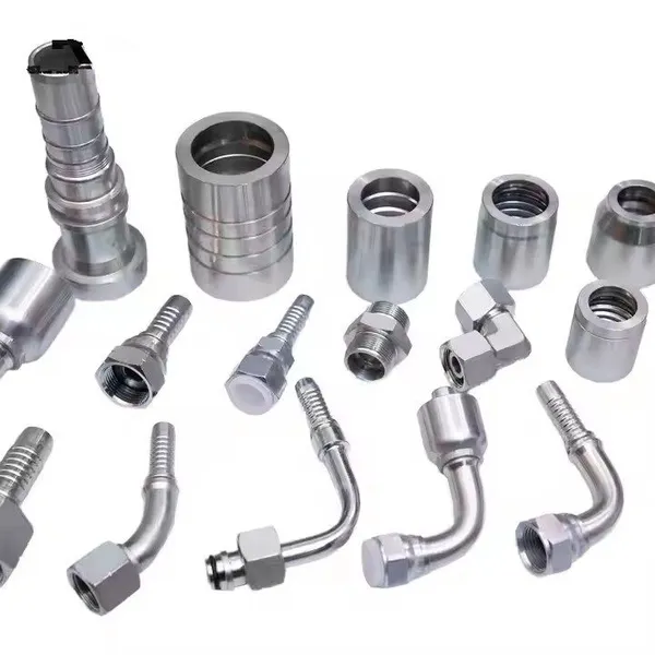 OEM Supported Hydraulic Fittings Crimp Fittings Hydraulic Steel Elbow Crimp Hose Connectors Casting Technics Customizable Pipe Fittings