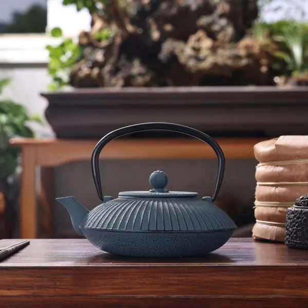 800ml Free Handmade Samovar Cast Red Mini Iron Teapot Cast Iron Kettle Teapot Tea Set Rom Clay Ename photo-4