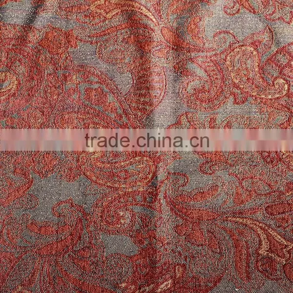 Red Jacquard Sofa Fabric Polyester Microfiber Fabric photo-2