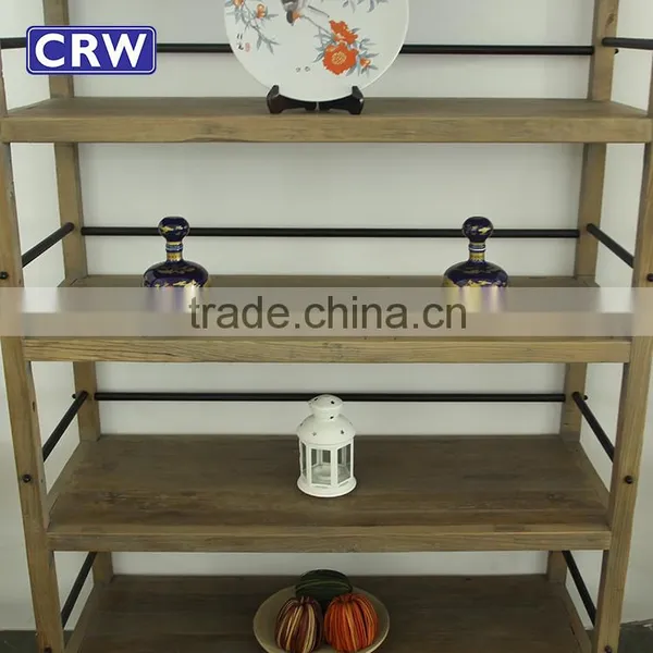 RE-1523 Vintage Industrial Furniture Metal Frame Shelf photo-4