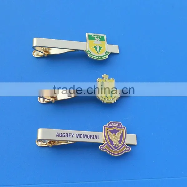 Gift Set Your Own Customized Logo Gold Silver Finished Necktie Clip Tie Pin Cufflinks photo-3