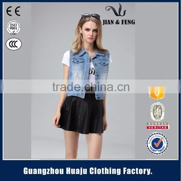 Russian Style Latest Motorcycle Jean Sleeveless Denim Vest Waistcoat For Men photo-4