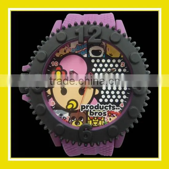 2016 Hot Sell Products Bros Baby Rinnie Women Waterproof PVC Band Rubber Wrist Pink Watch
