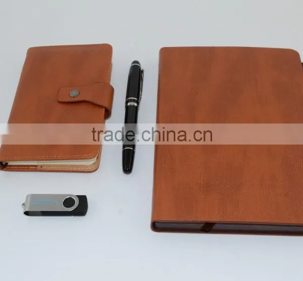 2015 promotional custom logo business diary notebook USB and pen gift set items for corporate gift , wholesale gift