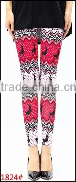 USA Trendy Chrismas Deer Digital Print Yoga Galaxy Sport Leggings photo-2