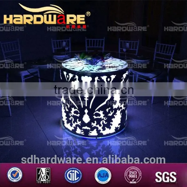 Stainless Steel and Glass Half Round Bar Table / Used Bar Tables photo-3