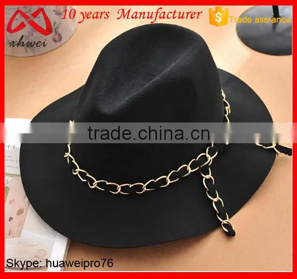 Hip Hop Wool Fet Hat Custom Design Fedora Winter Hat photo-2