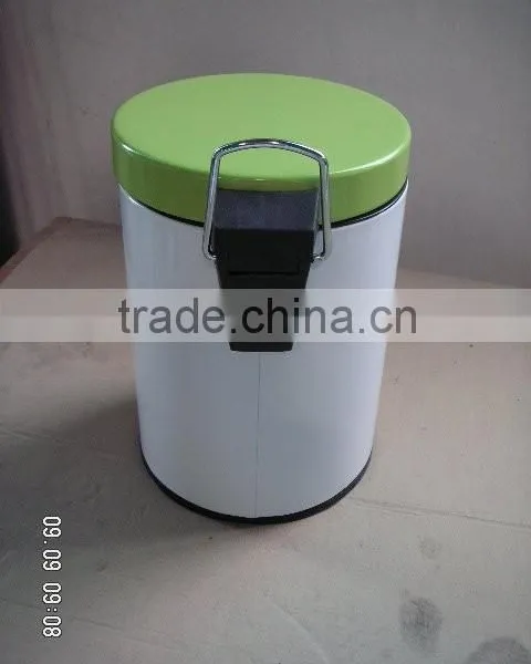 Flat Lid Powder Coated Finished Soft Close Steel Trash Can photo-3