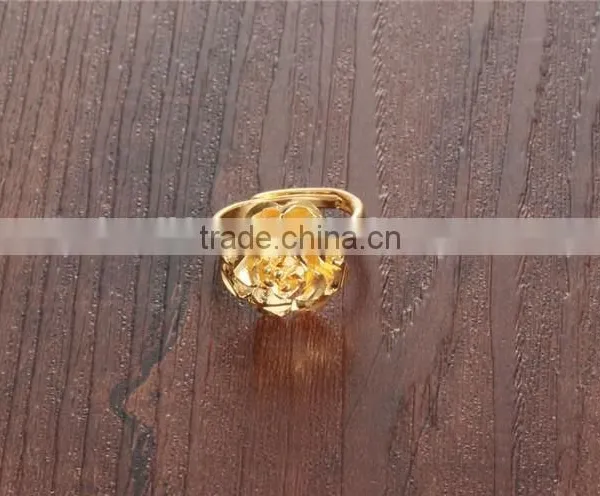 Jewelry Gold Plated Copper Elegant Design for Women Rose Shaped Ring photo-5