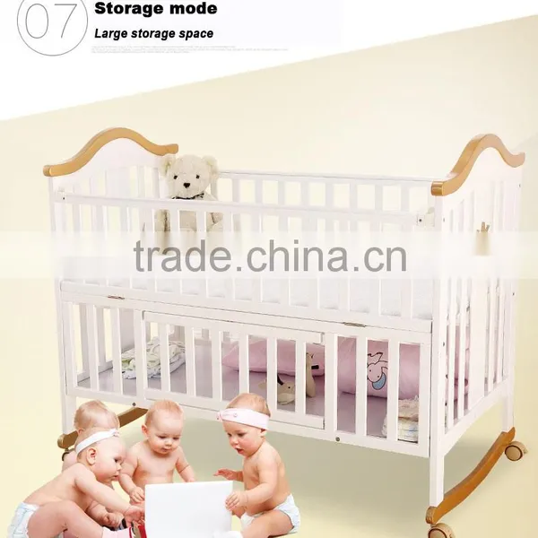 Baby Furniture Wood Children Bed Wooden Baby Cribs Pine Toddler Bed photo-6