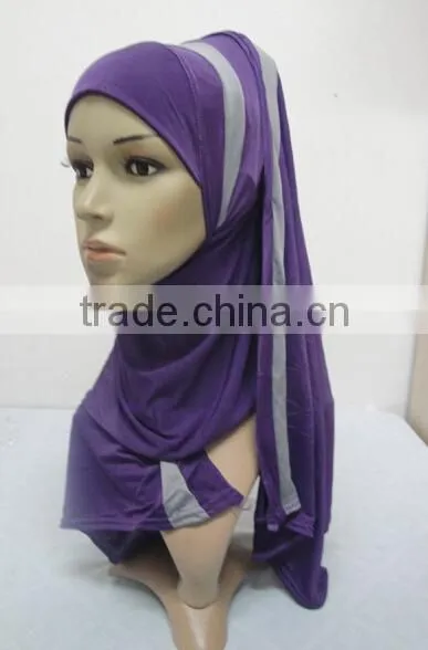 H301 Latest One Piece Instant Hijab With Shawl,muslim Scarf photo-6