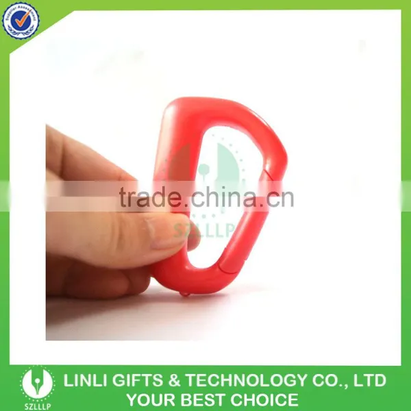 Logo Printed Plastic LED Flashlight Carabiner Keychain photo-5