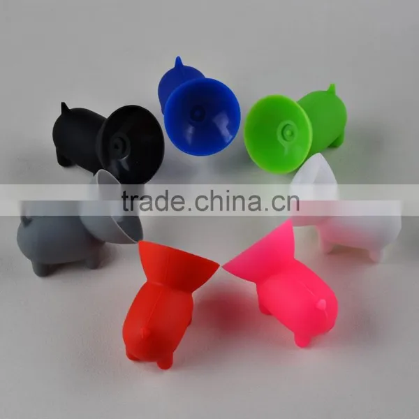 New Arrival Silicone Cute Pig Cell Phone Suction Bracket Gift photo-3