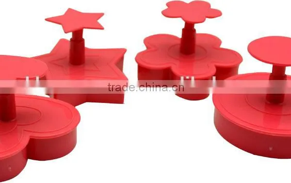 4pcs cookie plunger cutter