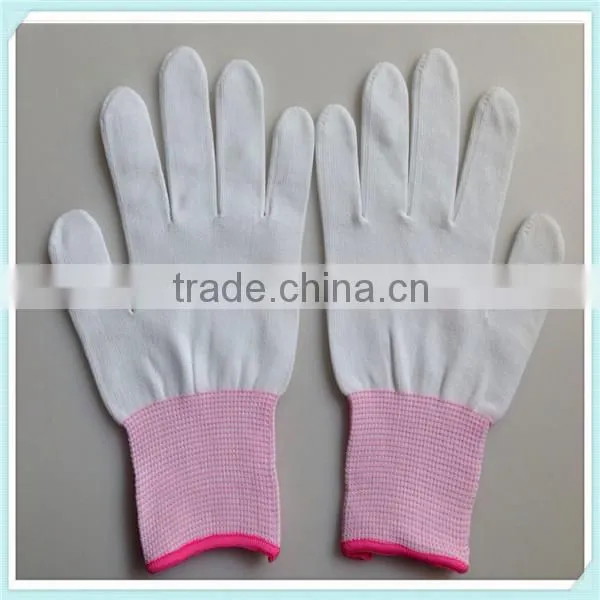 Environmental Monitoring Used 13 Gauge Knitted White Nylon Gloves 4131