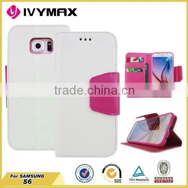 IVYMAX Book Style Stand Wallet Leather Flip Cover Phone Case for Samsung Galaxy S6 photo-6