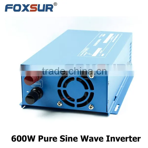 New Products! Foxsur 600W High-efficiency 12V 24V 48V DC to 110V 230V AC Pure Sine Wave Inverter Home Use photo-3