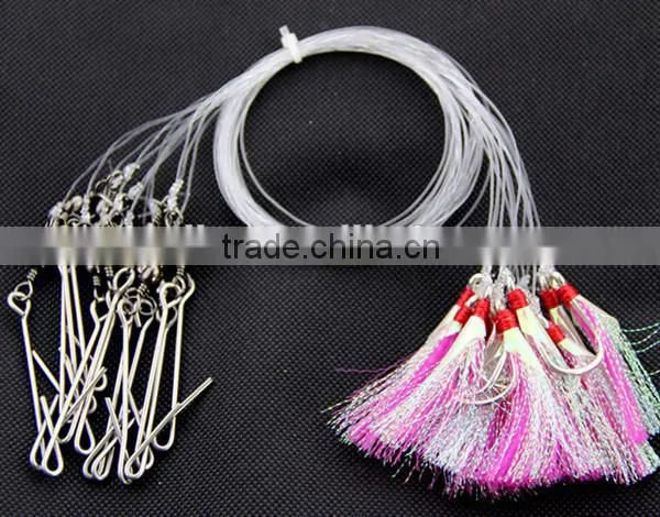 The NewJapan Fishing Hooks 25pcs/1 Bag Longline Traces Flasher Hook 50cm Fishhook Lure Hook for Fishing photo-4