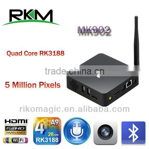 Rikomagic Android tv Box Full hd Webcam 5 Million Pixels, 2GB DDR3 8G/16G Flash,5 Million Pixels Camera