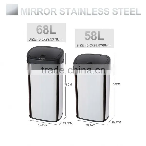 8 10 13 Gallon Infrared Touchless Dustbin Stainless Steel Waste Bin Indoor Ash Can Factory SD-007 photo-3