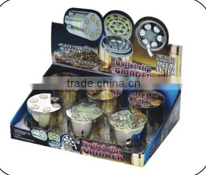Metal Herb Grinder, 3 Layers Tobacco Grinder, Diameter 42mm, Revolver Bullet photo-2