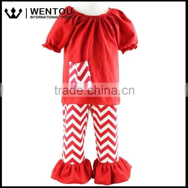 Wholesale Cotton Chevron Children's Short-sleeved Suit