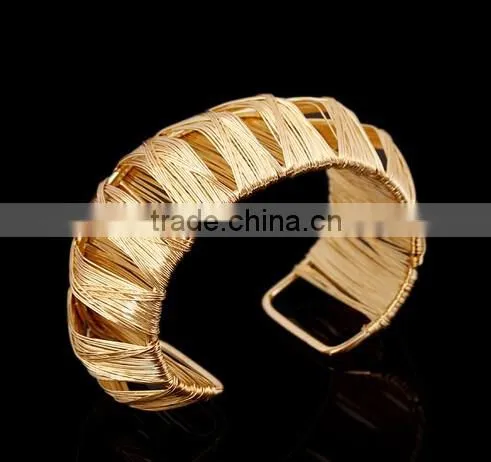 Women Fashion Popular European Gold Silver Plated Open Metal Cuff Bracelet Gift photo-2