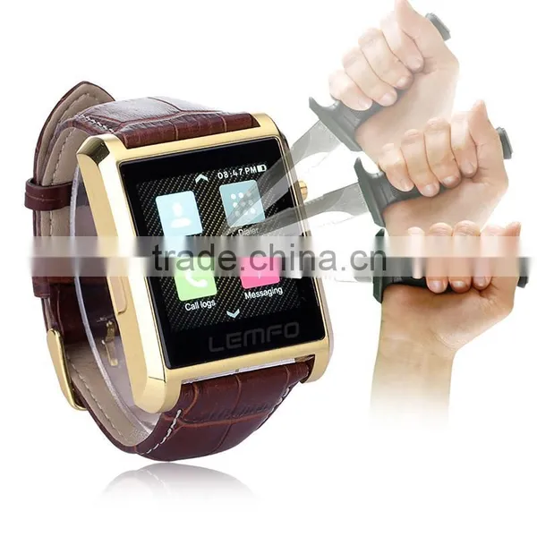 Fashion Waterproof Bluetooth 4.0 Smart Watch IPS Screen Smartwatch Wristwatch With Camera Sweatproof Leather Strap photo-4