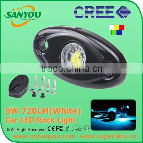 Sanyou 12V 2" 9W RGB Mini LED Rock Light Offroad Led Rock Lights Waterproof Off Road LED Rock Light