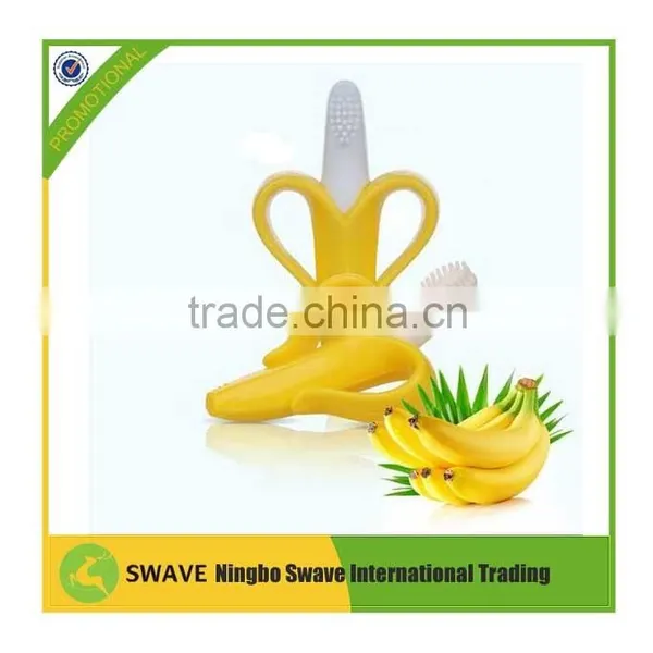 2016 Baby Silicone Banana Tooth Gum /Gum Massaging 3D Banana Shape Silicone Baby Teething Toy, Silicone Teether P76580