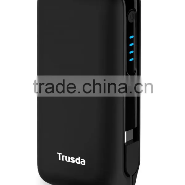 U902 Built in Cables Custom Logo High Quality Lithium Battery 5200mAh Power Bank for Phones and Tablets photo-3