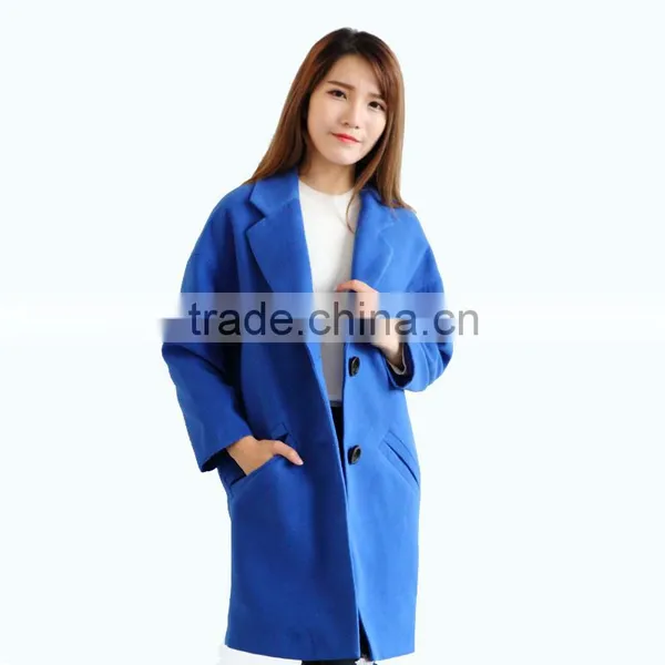 2015 Autumn Winter Woolen Garment Customized Woman's Wear Fashion Maxi Long Coats Wholesale Parkas Outwear Ankle Pocket photo-2
