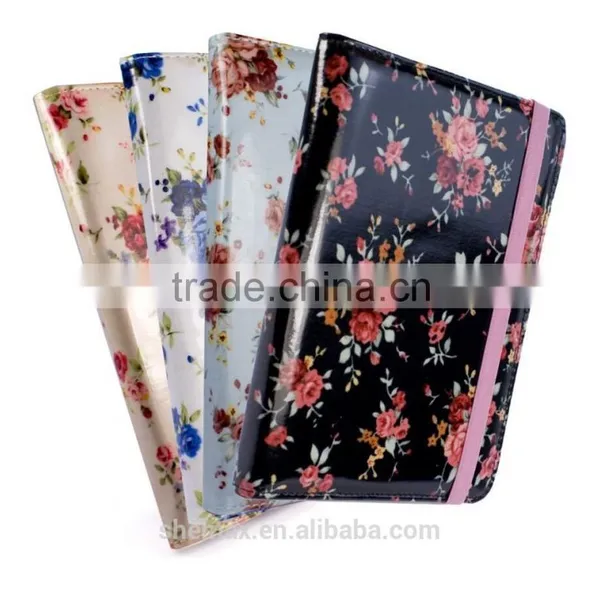 Slim Flower Book-Style fabric case cover for Amazon Kindle 4 / Touch / Paperwhite / 6" E-Ink e-reader