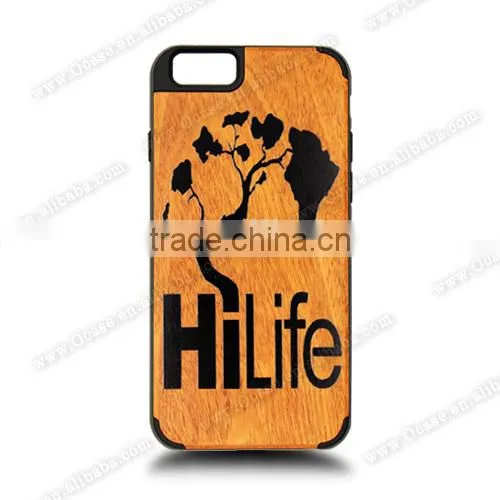 Hot Sale PC/TPU Wood Designable Engraving Phone Case Two Parts for Iphone 6/6 Plus photo-5