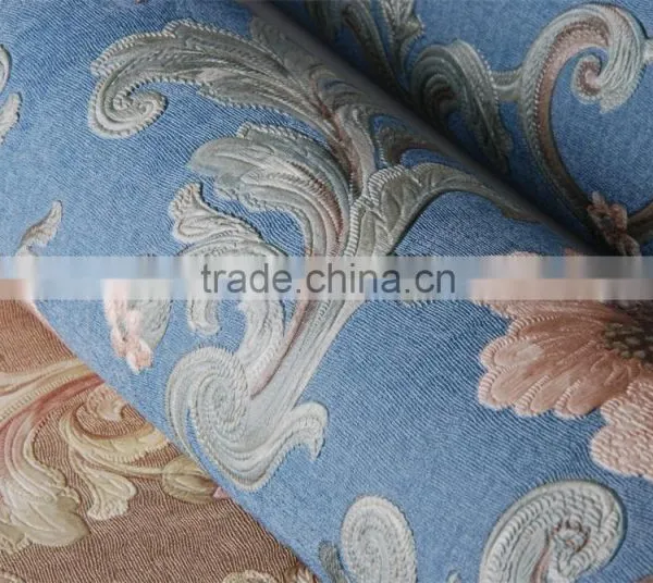 Beautiful Flower Embossed Wallpaper in Blue Color photo-4