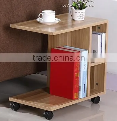 Wooden Modern Coffee Table With Wheel photo-4