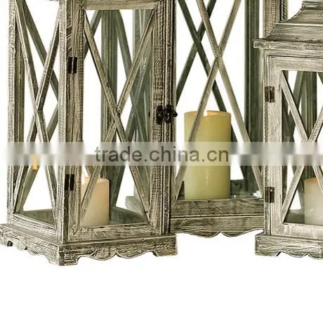Wholesale Antique Rustic Wood Candle Lantern Decoration Crafts photo-6