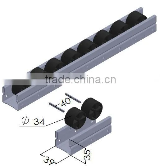 JY-2046A| Iron Slide Rail With Scratch-resistant Wheels of Polypropylene Material photo-3