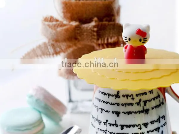 Cute Cartoon Leak Proof Soft Hello Kitty Silicone Cover for Cup photo-3