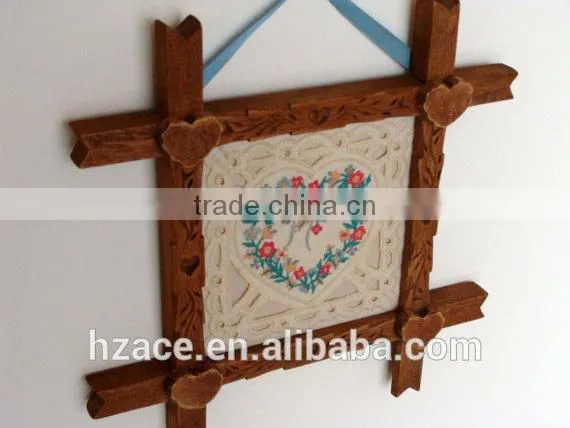 Gift for Her Wooden Frame With Heart and Flowers photo-2