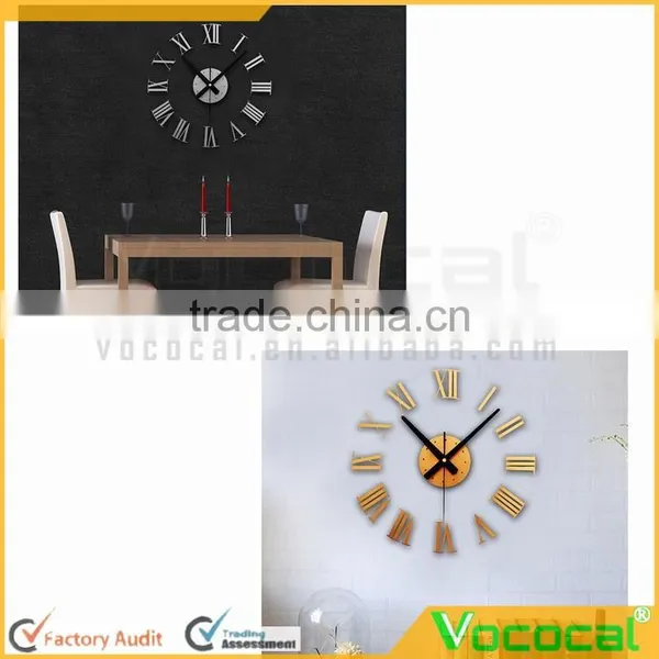 Modern DIY Art 3D Metal Roman Numeral Wall Clock for Home Office Decoration photo-3
