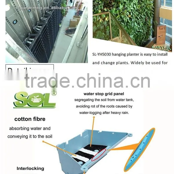 Hanging on Wall Vertical Garden Pot Plastic Green Wall Planters photo-3