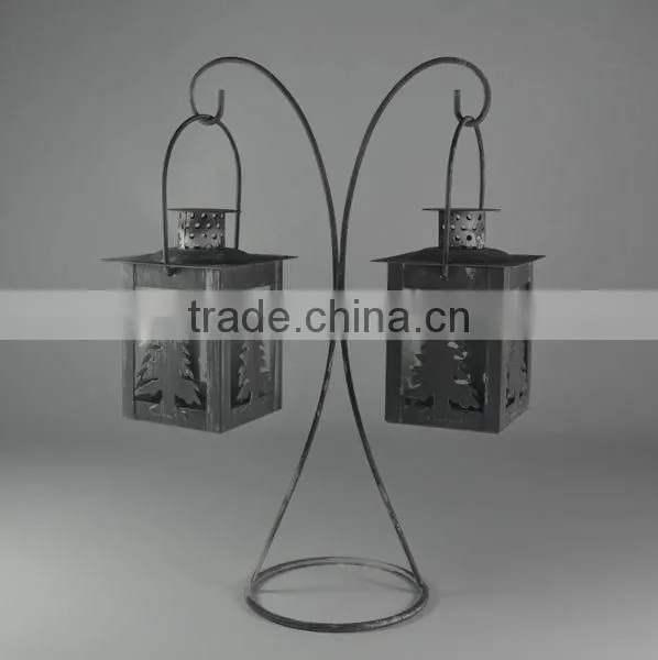 Metal Stand With Two Christmas Tree Lantern photo-5