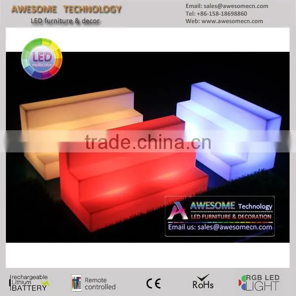 3 Steps White Led Illuminated Plastic Bottle Display Shelf photo-2