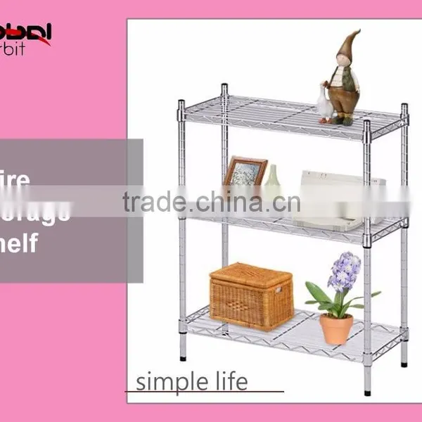 Multi Purpose House Storage Chrome Plated Kitchen Metal Shelf Vertical Wire Rack photo-2