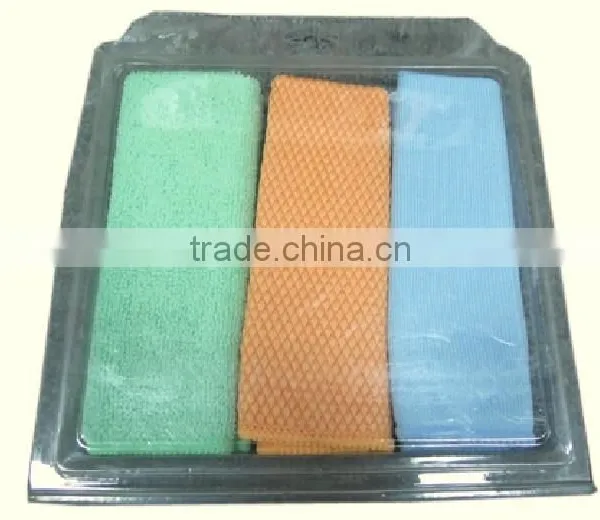 Household and Car Cleaning Cloth Microfiber Towel Kit in Blister Packaging
