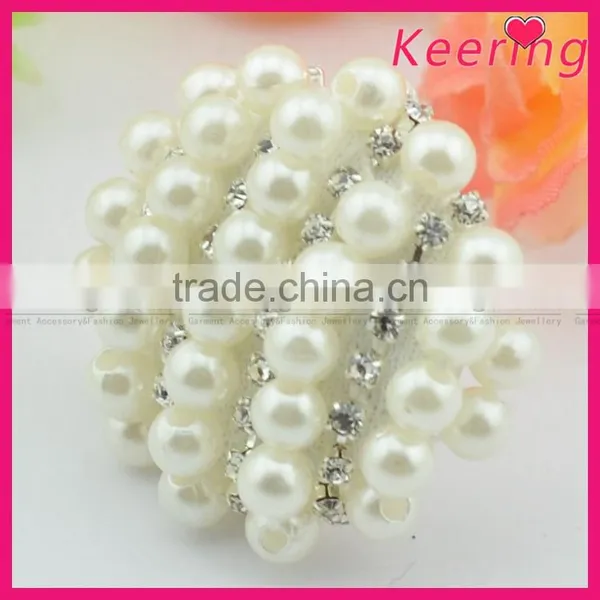 Beautiful Beaded Pearl Rhinestone China All Types of Buttons Wholesale Factory photo-2