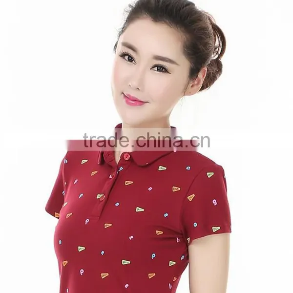 Screen Print Ladies Short Shirt Designs Latest Casual Wear Fashion for Women photo-3