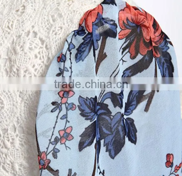 Newest Styles Women's Long Sleeve Peplum Models of Blouse in Chiffon photo-4