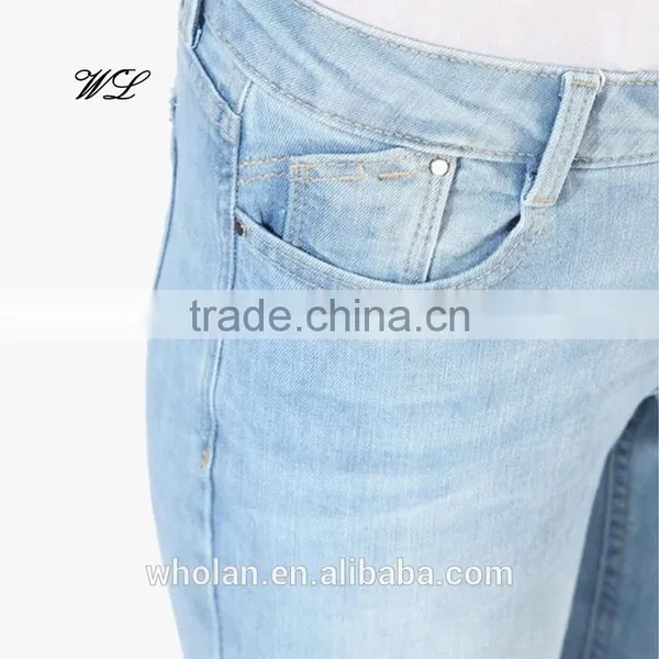 Distressed Jeans 2017 Denim Fabric Custom Jeans Woman Denim Pants photo-5